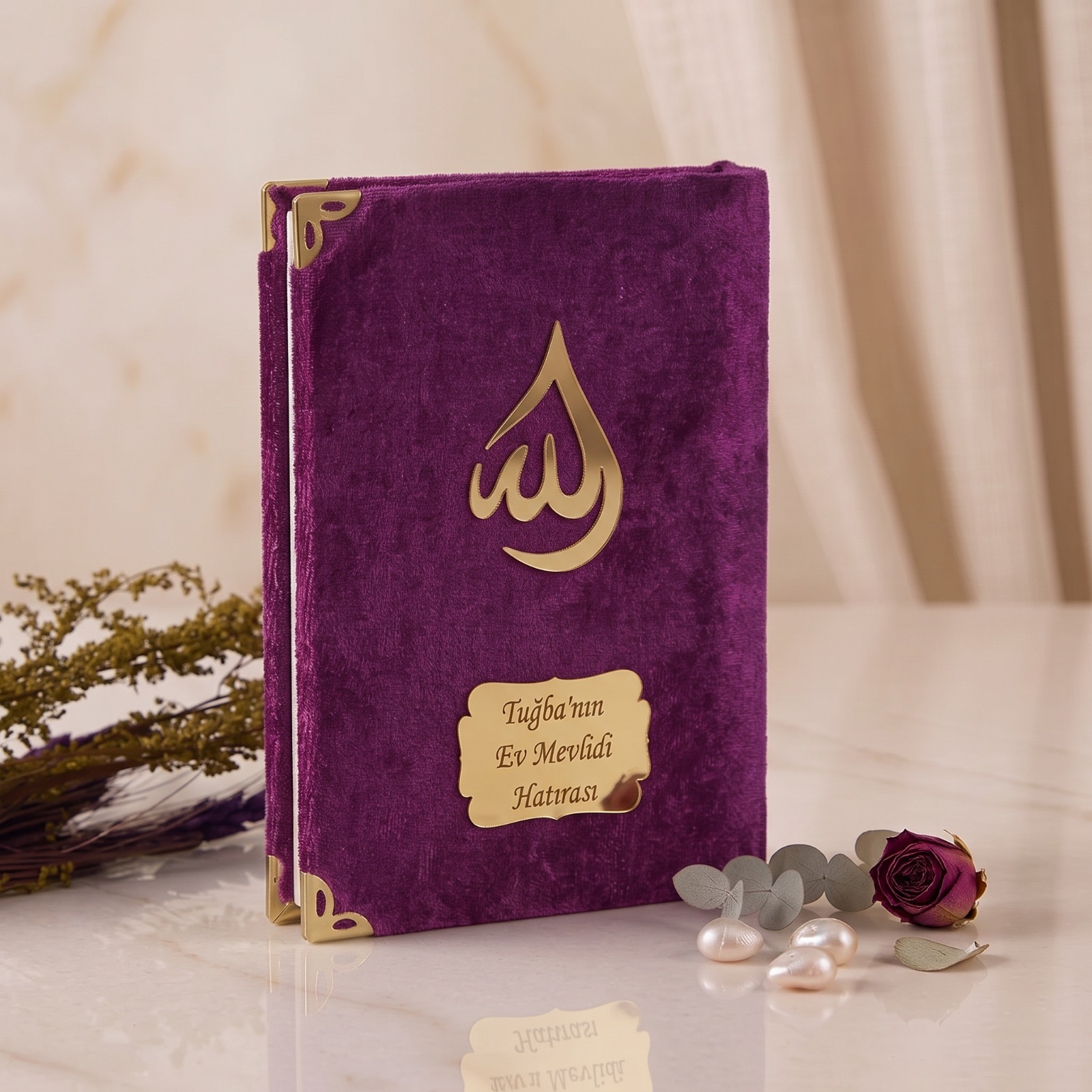 Kadife Kaplı Kumaş 128 Sayfa Yasin Kitabı - Görsel 2