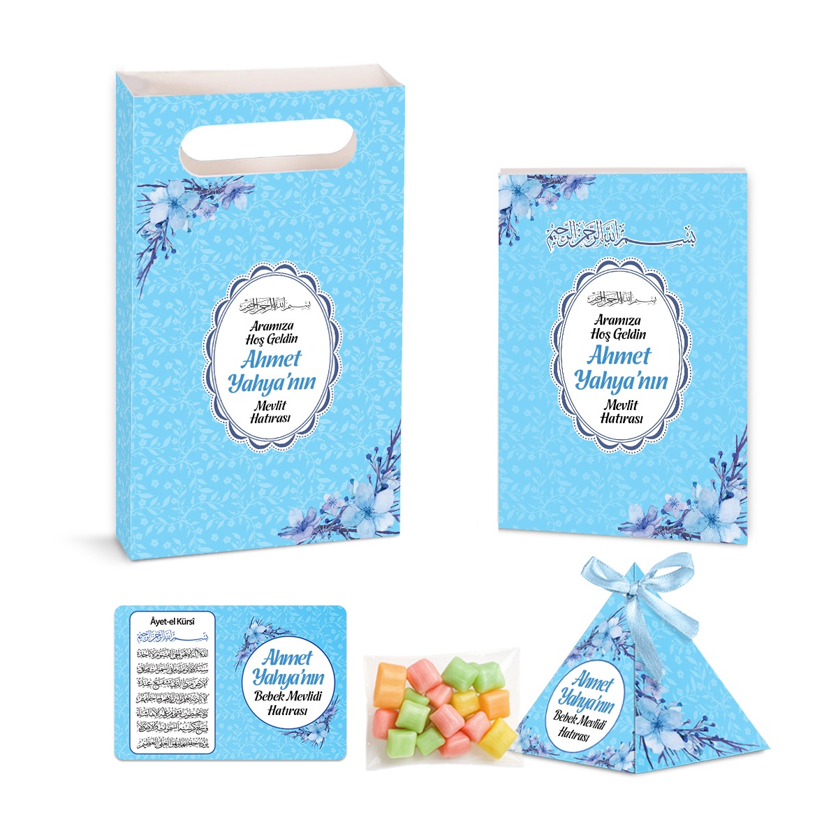 5 Li Mevlid Seti Kenar Çiçek Model - Görsel 3