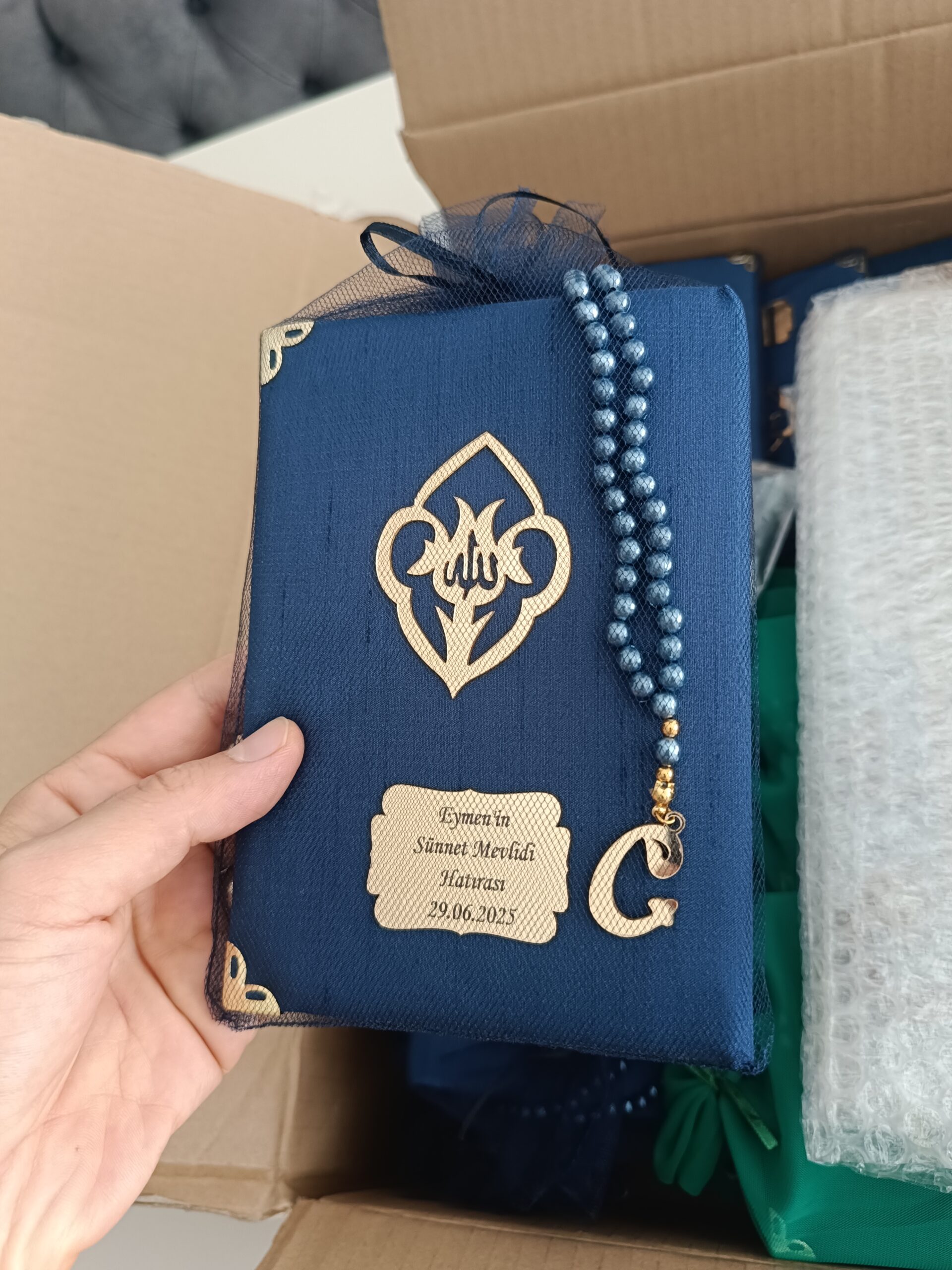 Tül Keseli Tesbihli İpek Yasin Seti - Görsel 3